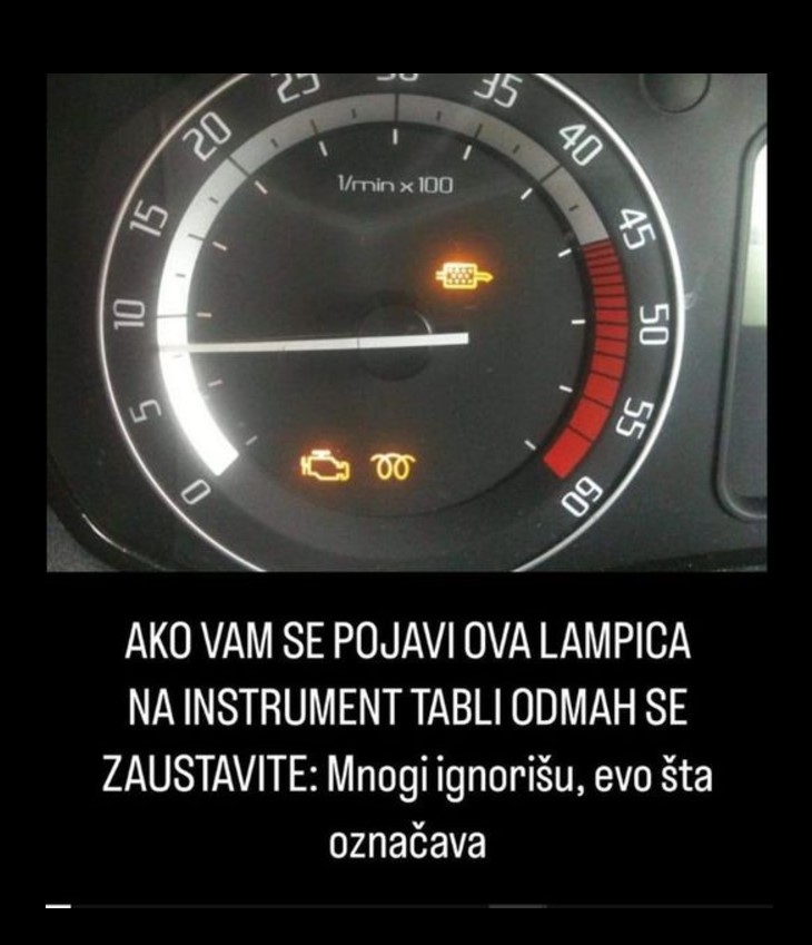 AKO VAM SE POJAVI OVA LAMPICA NA INSTRUMENT TABLI ODMAH SE ZAUSTAVITE: Mnogi ignorišu, evo šta označava